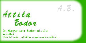 attila bodor business card
